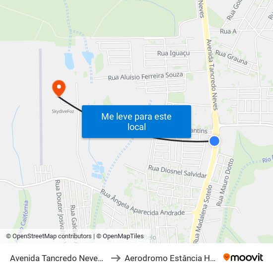 Avenida Tancredo Neves, 5057 to Aerodromo Estância Hercules map