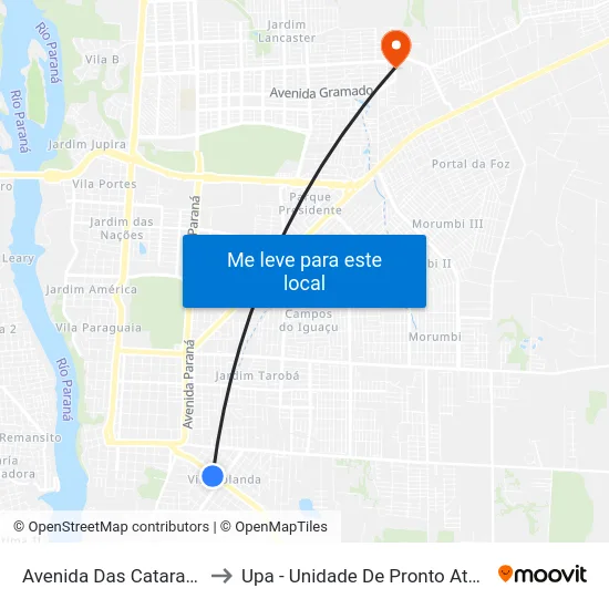 Avenida Das Cataratas, 730 to Upa - Unidade De Pronto Atendimento map