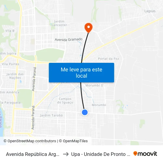 Avenida República Argentina, 4995 to Upa - Unidade De Pronto Atendimento map