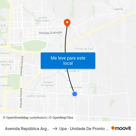 Avenida República Argentina, 5747 to Upa - Unidade De Pronto Atendimento map