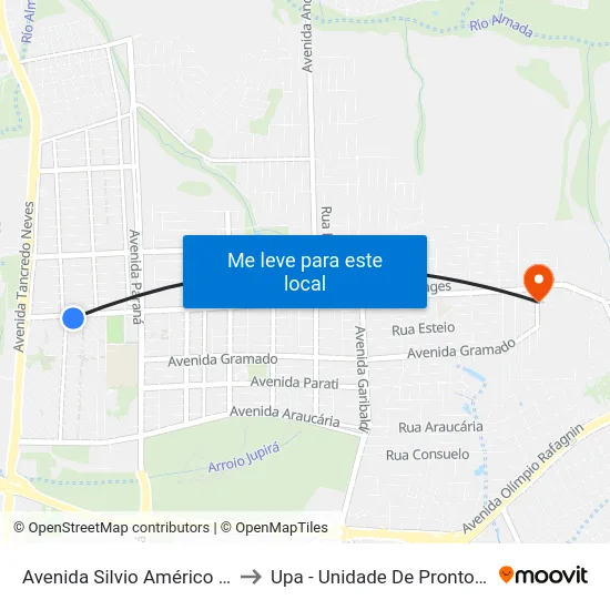 Avenida Silvio Américo Sasdelli, 386 to Upa - Unidade De Pronto Atendimento map