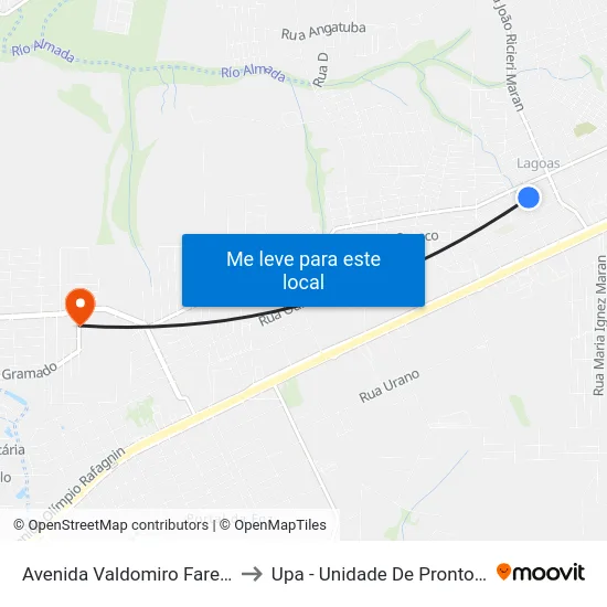 Avenida Valdomiro Faremberger, 370 to Upa - Unidade De Pronto Atendimento map