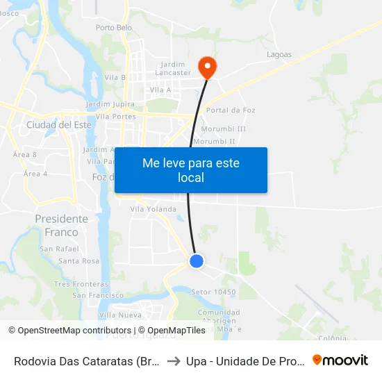 Rodovia Das Cataratas (Br 469) - Hotel Carimã to Upa - Unidade De Pronto Atendimento map