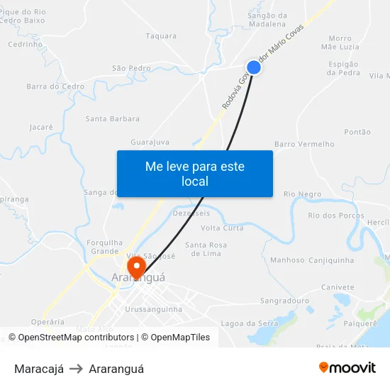 Maracajá to Araranguá map