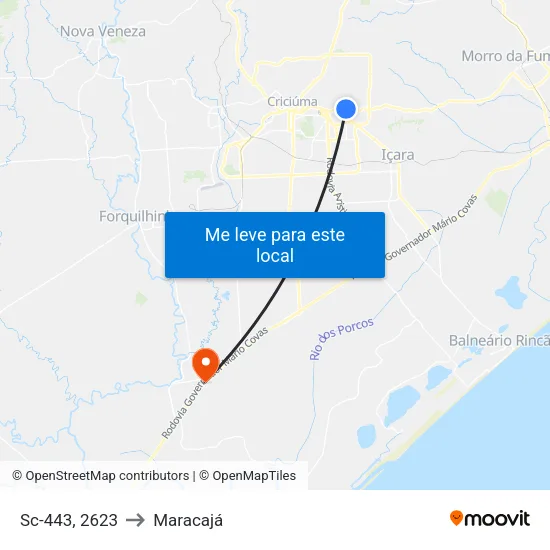 Sc-443, 2623 to Maracajá map