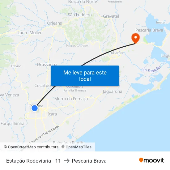 Estação Rodoviaria - 11 to Pescaria Brava map