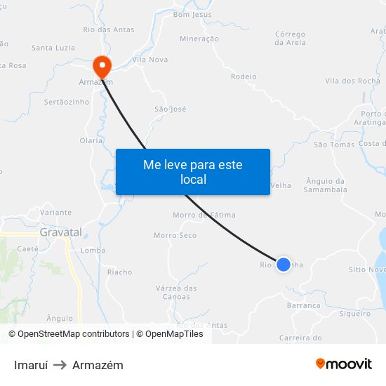 Imaruí to Armazém map