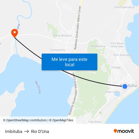 Imbituba to Rio D'Una map