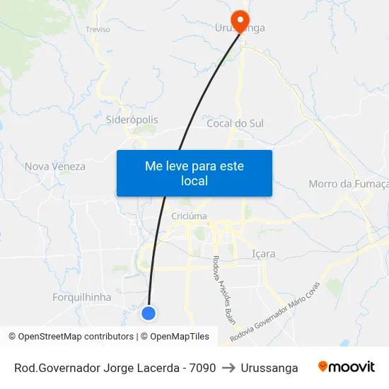Rod.Governador Jorge Lacerda - 7090 to Urussanga map