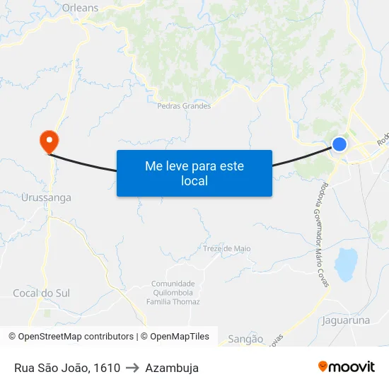 Rua São João, 1610 to Azambuja map
