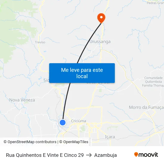 Rua Quinhentos E Vinte E Cinco 29 to Azambuja map