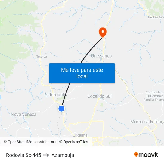 Rodovia Sc-445 to Azambuja map
