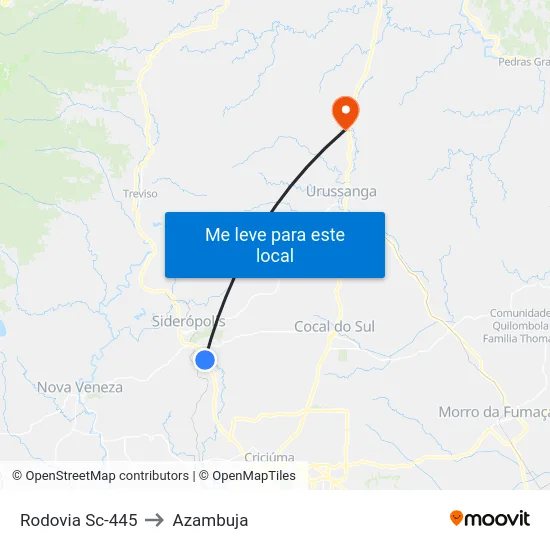 Rodovia Sc-445 to Azambuja map