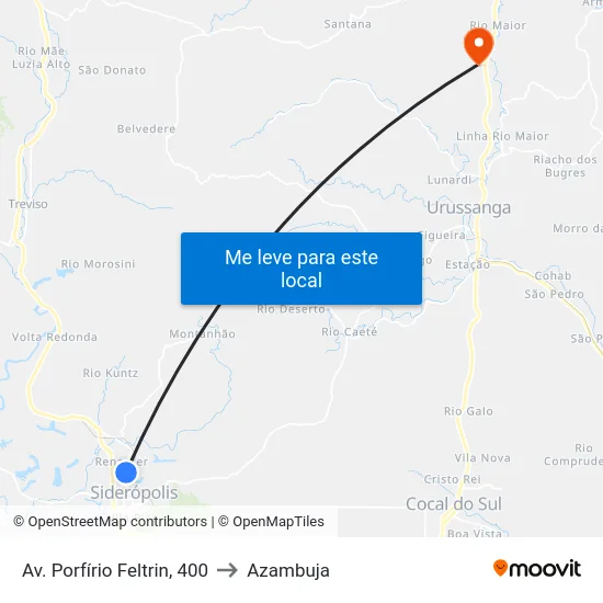 Av. Porfírio Feltrin, 400 to Azambuja map