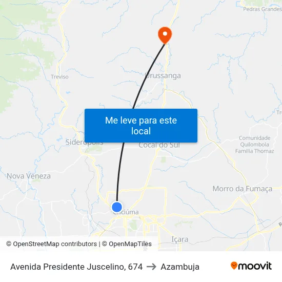 Avenida Presidente Juscelino, 674 to Azambuja map