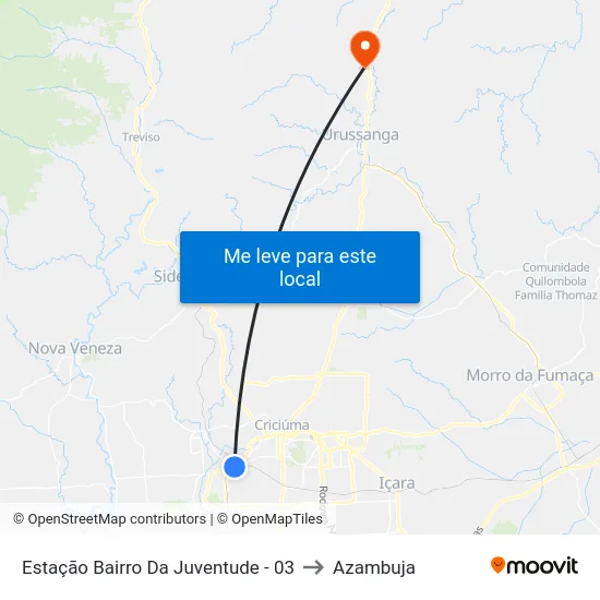 Estação Bairro Da Juventude - 03 to Azambuja map