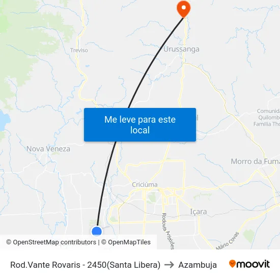 Rod.Vante Rovaris - 2450(Santa Libera) to Azambuja map
