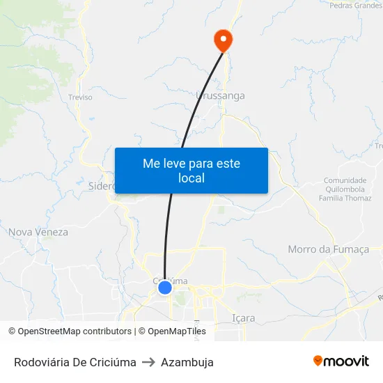 Rodoviária De Criciúma to Azambuja map