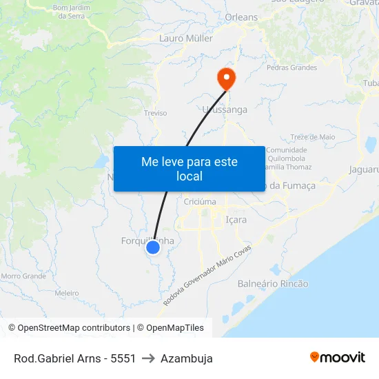 Rod.Gabriel Arns - 5551 to Azambuja map