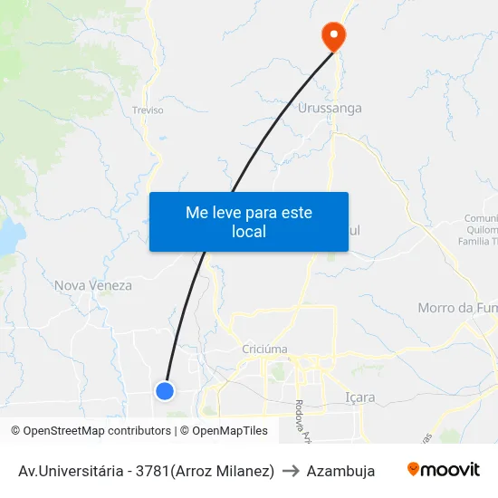 Av.Universitária - 3781(Arroz Milanez) to Azambuja map