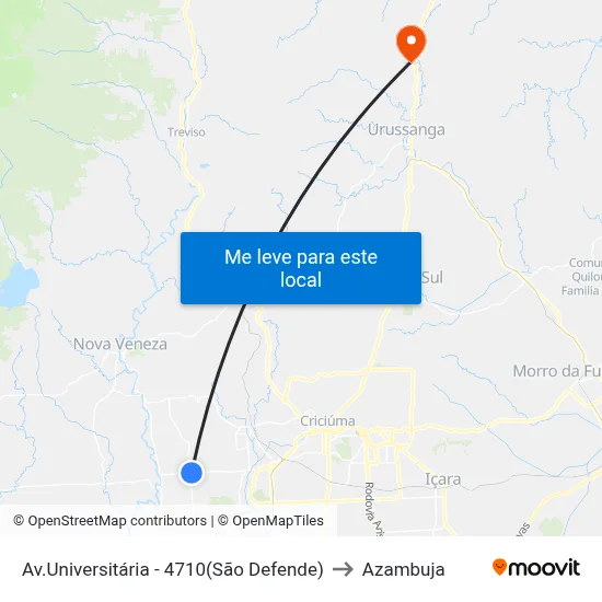 Av.Universitária - 4710(São Defende) to Azambuja map