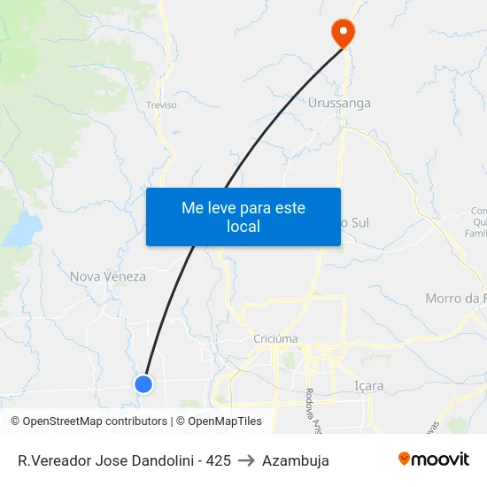 R.Vereador Jose Dandolini - 425 to Azambuja map