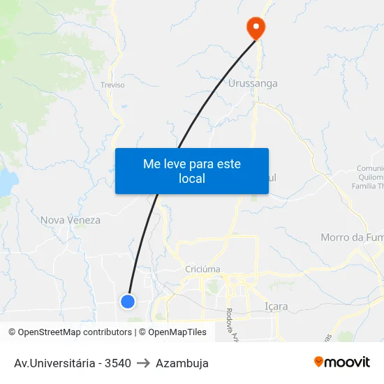 Av.Universitária - 3540 to Azambuja map