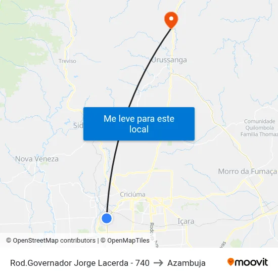 Rod.Governador Jorge Lacerda - 740 to Azambuja map