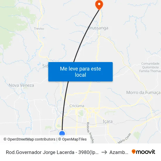 Rod.Governador Jorge Lacerda - 3980(Iparque) to Azambuja map