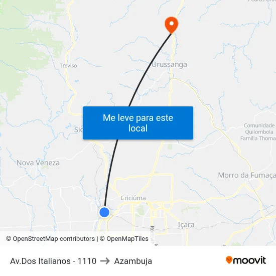 Av.Dos Italianos - 1110 to Azambuja map