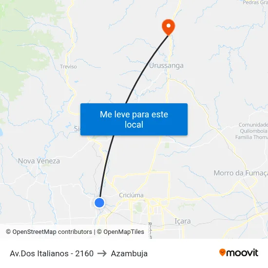 Av.Dos Italianos - 2160 to Azambuja map