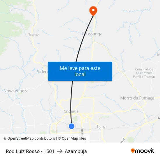 Rod.Luiz Rosso - 1501 to Azambuja map