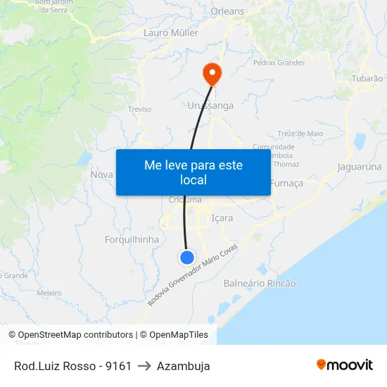 Rod.Luiz Rosso - 9161 to Azambuja map