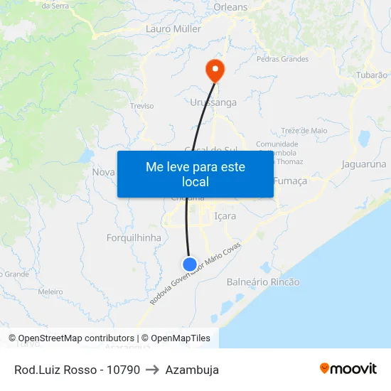Rod.Luiz Rosso - 10790 to Azambuja map