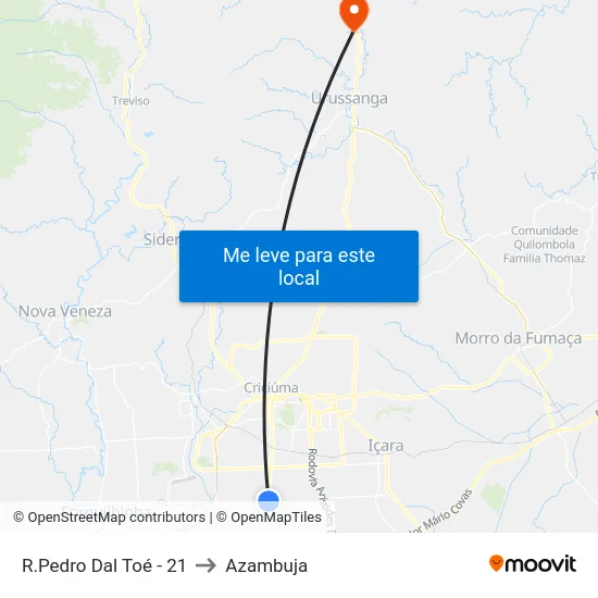 R.Pedro Dal Toé - 21 to Azambuja map
