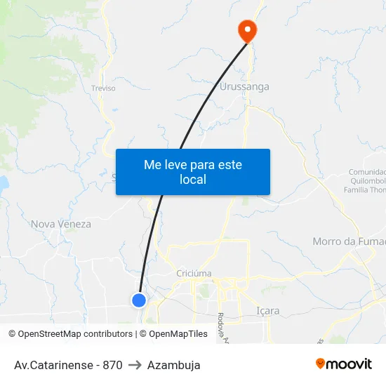 Av.Catarinense - 870 to Azambuja map