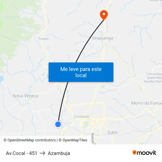 Av.Cocal - 451 to Azambuja map
