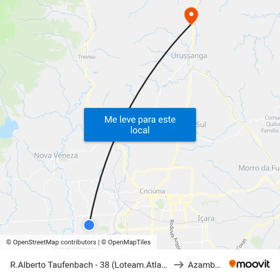 R.Alberto Taufenbach - 38 (Loteam.Atlanta) to Azambuja map