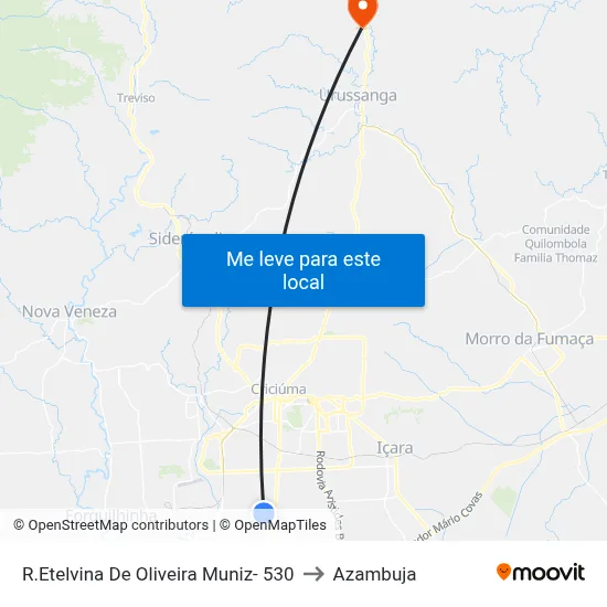 R.Etelvina De Oliveira Muniz- 530 to Azambuja map
