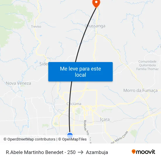 R.Abele Martinho Benedet - 250 to Azambuja map