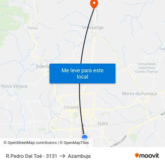 R.Pedro Dal Toé - 3131 to Azambuja map