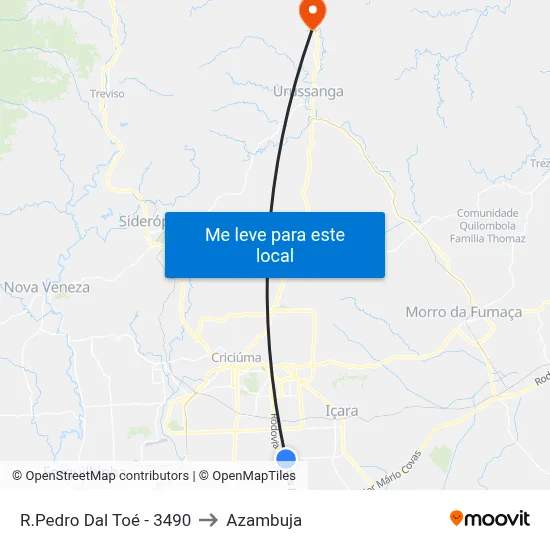R.Pedro Dal Toé - 3490 to Azambuja map