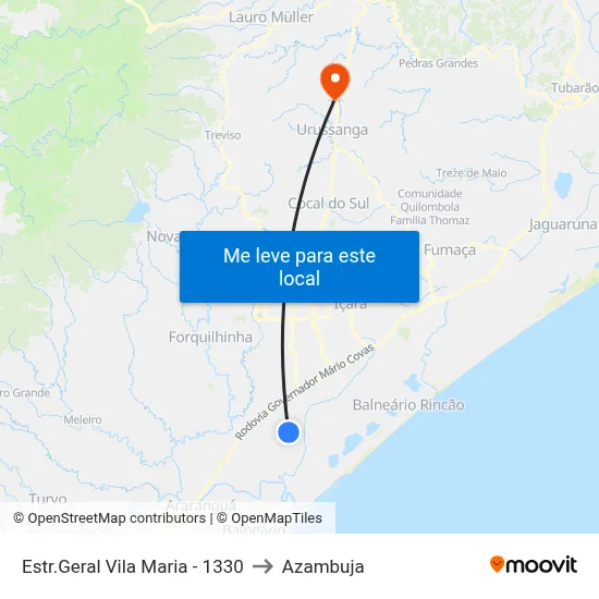 Estr.Geral Vila Maria - 1330 to Azambuja map