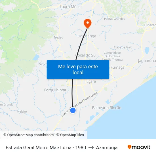 Estrada Geral Morro Mãe Luzia - 1980 to Azambuja map