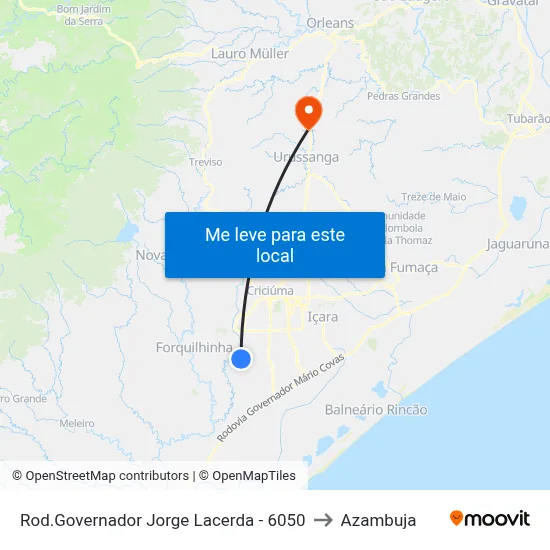 Rod.Governador Jorge Lacerda - 6050 to Azambuja map
