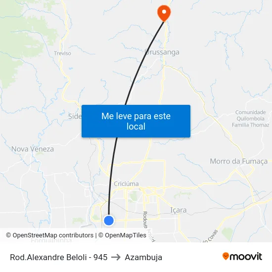 Rod.Alexandre Beloli - 945 to Azambuja map