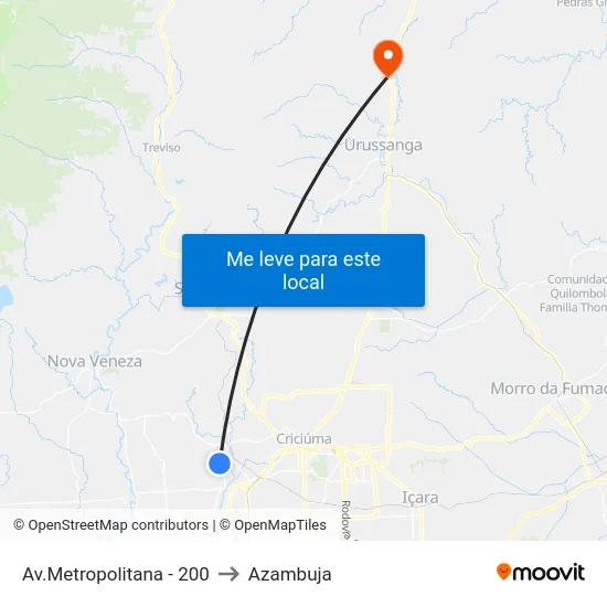 Av.Metropolitana - 200 to Azambuja map