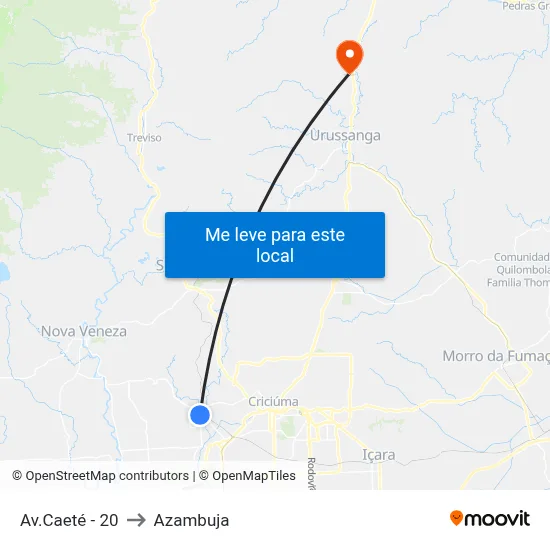 Av.Caeté - 20 to Azambuja map