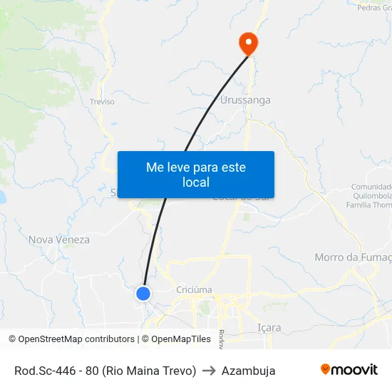 Rod.Sc-446 - 80 (Rio Maina Trevo) to Azambuja map