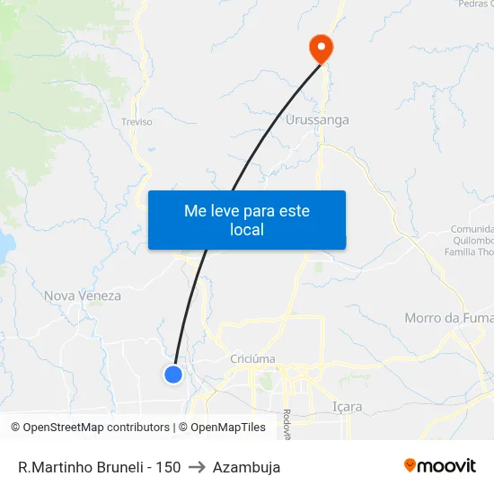 R.Martinho Bruneli - 150 to Azambuja map